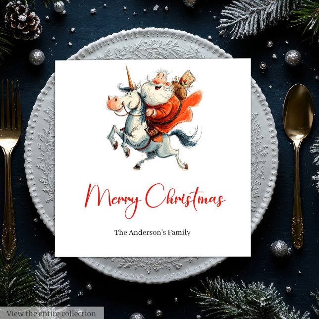 Servilleta De Papel Quirky Santa Claus Funny Christmas Dinner Napkins (Quirky Santa Claus Funny Christmas Dinner Napkins)