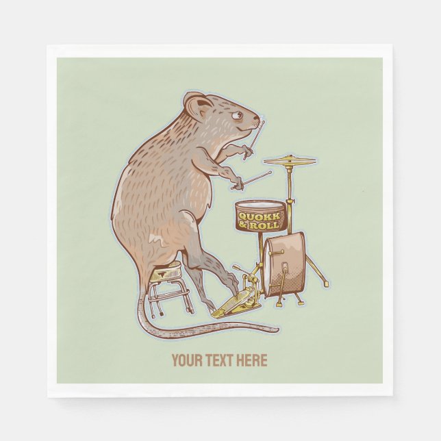 Servilleta De Papel Quokka Australian Animal Drummer (Anverso)