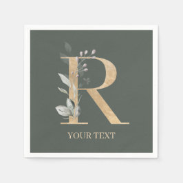 Servilleta De Papel R Monograma Floral Personalizado