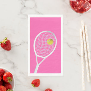 Servilleta De Papel Raca blanca de bolas de tenis rosa moderno