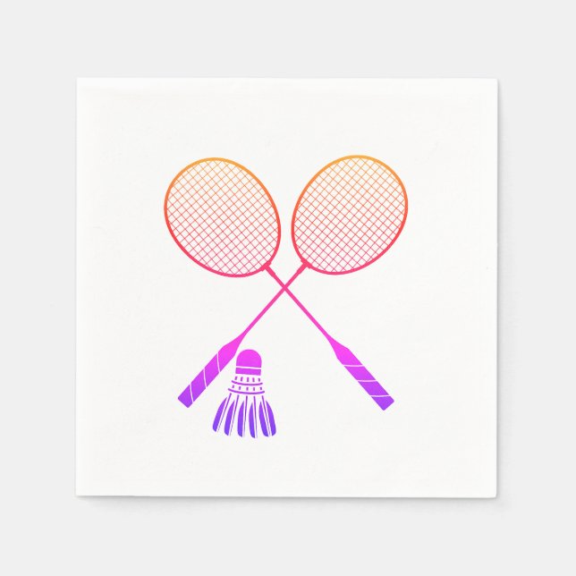Servilleta De Papel Racas de Badminton Shuttlecock Birdie Ombre (Anverso)