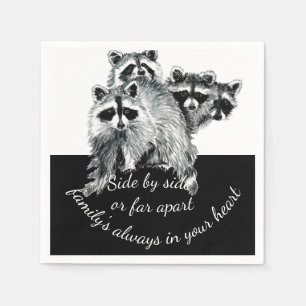 Servilleta De Papel Raccoon de color de agua dulce de oferta familiar 