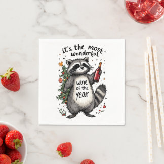 Servilleta De Papel Raccoon del Año el vino más maravilloso