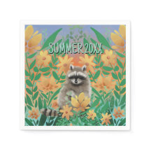 Raccoon Floral Summer