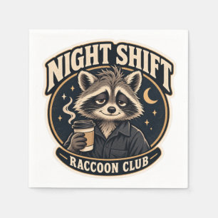 Servilleta De Papel Raccoon Night Shift Club – Funny Night Shift Worke