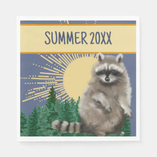 Servilleta De Papel Raccoon Summer Paper Napkin
