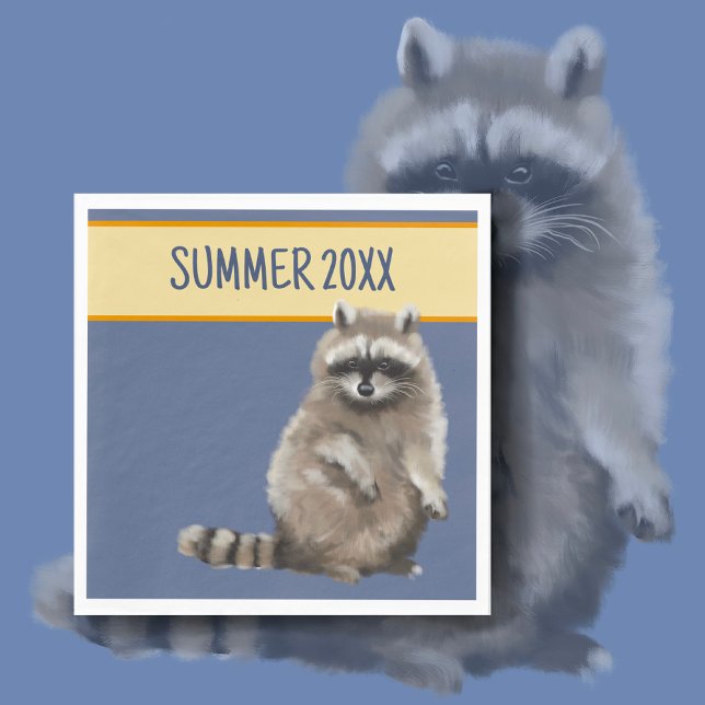 Servilleta De Papel Raccoon Summer Paper Napkin (Subido por el creador)