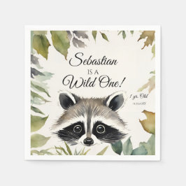 Servilleta De Papel Raccoon Wild One Woodland Animal Birday Party