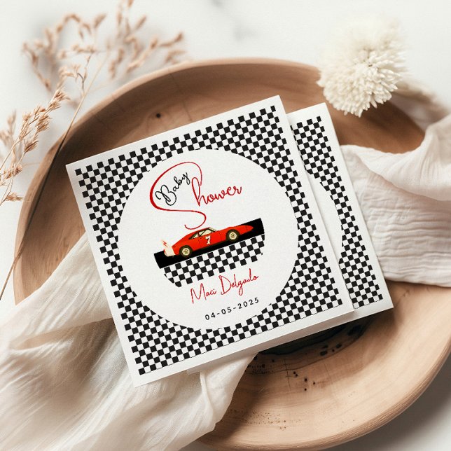 Servilleta De Papel Race Car Boy Baby Shower | Little Racer Party (Subido por el creador)