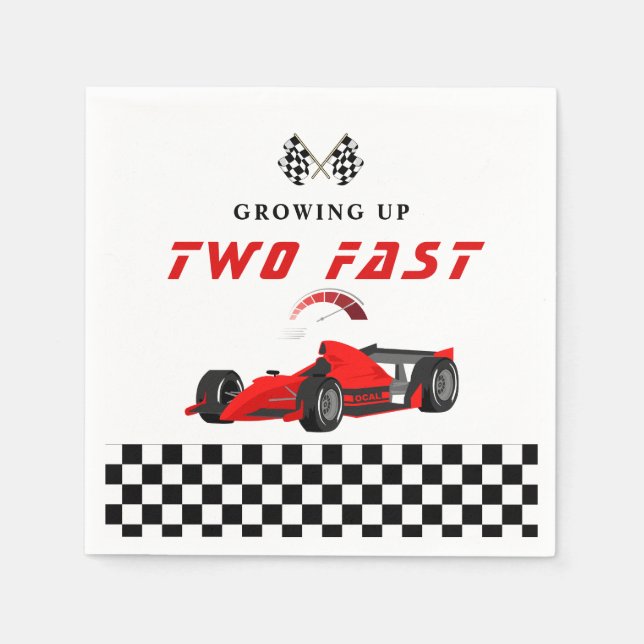 Servilleta De Papel Race Car Carreras Napkins Fiesta de Cumpleaños (Anverso)