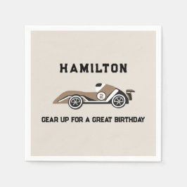 Servilleta De Papel Race Car Two Fast Sporty Birday