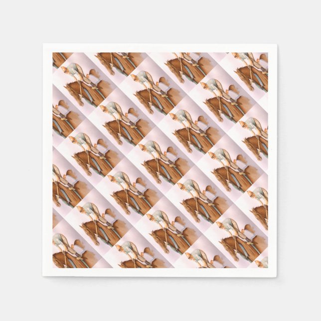 Servilleta De Papel RaceHorse y Jockey (Anverso)