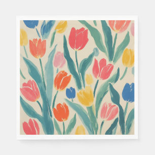 Servilleta De Papel Radiancia de Tulipanes en Primavera
