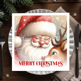Servilleta De Papel Radiant Santa Rudolph Xmas Party Napkins