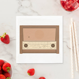 Servilleta De Papel Radio de madera retro de la década de 1940