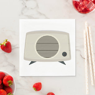 Servilleta De Papel Radio retro vintage audio moderno de mediados del 
