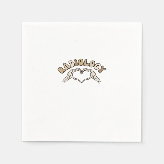 Servilleta De Papel Radiología Skeleton Heart Hands Classic (Anverso)