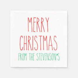 Servilleta De Papel RAE DUNN inspirado Feliz Navidad personalizado