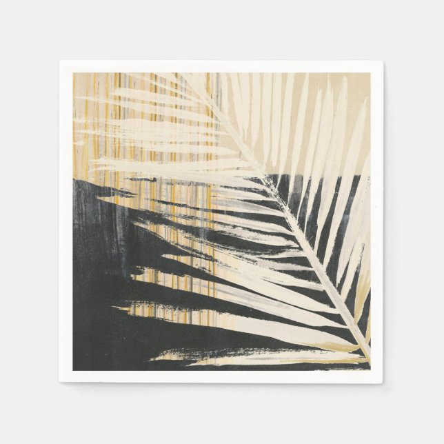 Servilleta De Papel Raffia de Oro - Palm Fronds (Anverso)