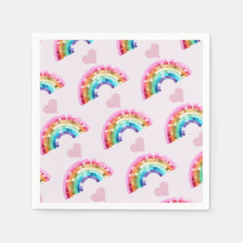 Servilleta De Papel  Rainbow Birthday Party