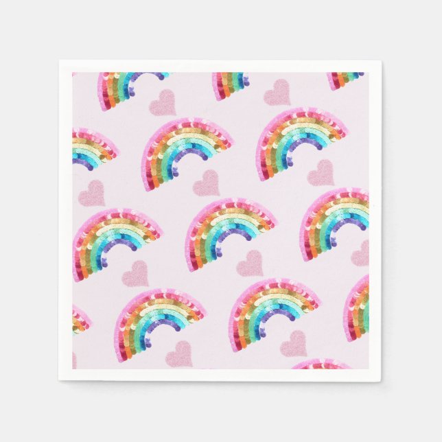 Servilleta De Papel  Rainbow Birthday Party (Anverso)