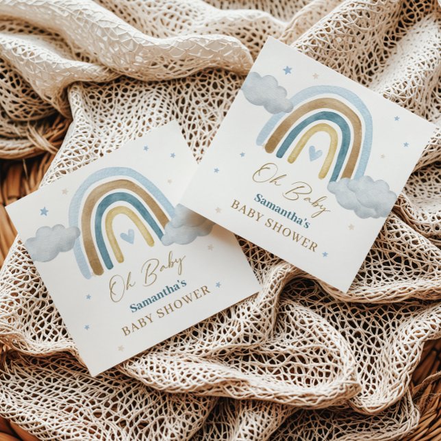 Servilleta De Papel Rainbow Boho Baby Shower Napkins (Subido por el creador)