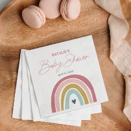 Servilleta De Papel Rainbow Boho Pink Blue Baby Shower