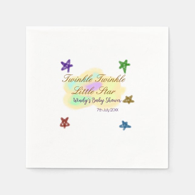 Servilleta De Papel Rainbow clouds twinkle Twinkle Little Star baby (Anverso)