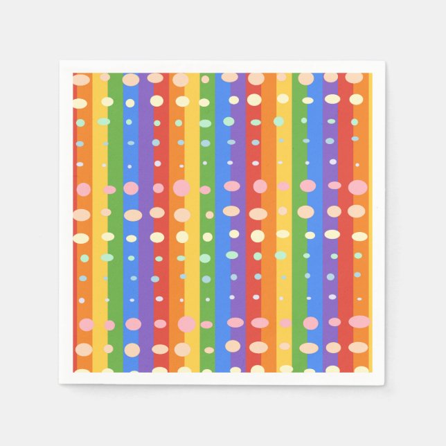 SERVILLETA DE PAPEL RAINBOW DOT SRIPES (Anverso)