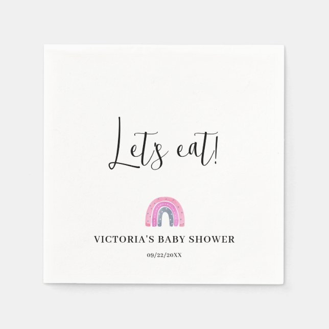 Servilleta De Papel  Rainbow Girl Baby Shower (Anverso)