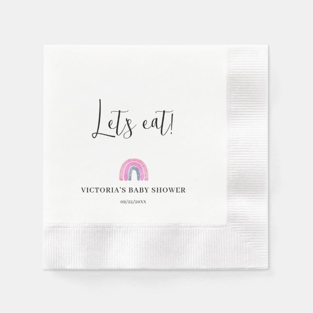 Servilleta De Papel  Rainbow Girl Baby Shower (Anverso)