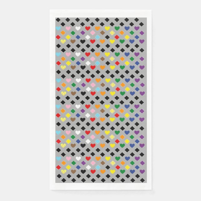 Servilleta De Papel Rainbow Hearts (Anverso)
