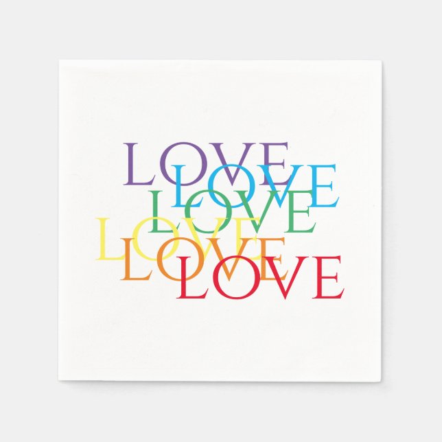 Servilleta De Papel RAINBOW LOVE Cocktail Standard Napkins (Anverso)