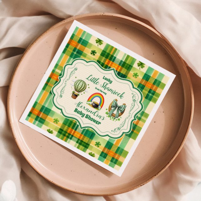 Servilleta De Papel Rainbow Lucky Little Shamrock Baby Shower (Subido por el creador)