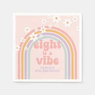 Servilleta De Papel Rainbow Pastel Eight es una Vibra cumpleaños 8
