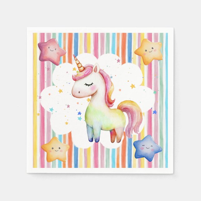 Servilleta De Papel Rainbow Unicorn (Anverso)