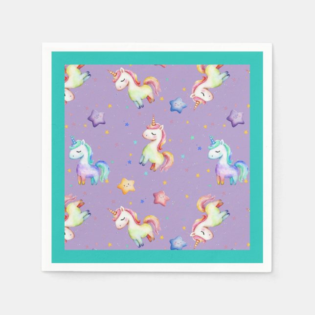 Servilleta De Papel Rainbow Unicorn (Anverso)