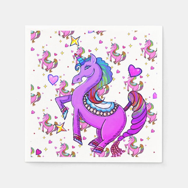 Servilleta De Papel Rainbow Unicorns (Anverso)