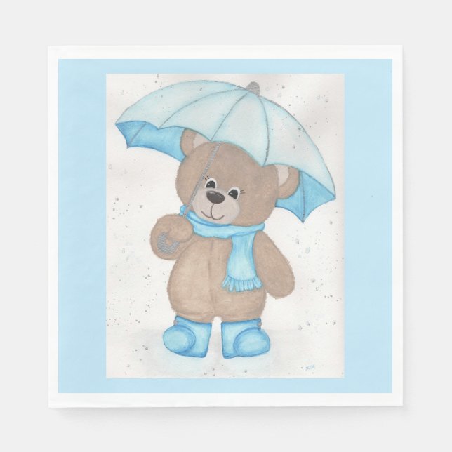 Servilleta De Papel Rainy Daze Teddy Bear (Anverso)
