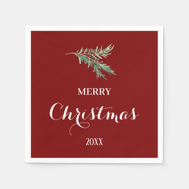 Servilleta De Papel Rama de abetos moderna para Navidades (Anverso)