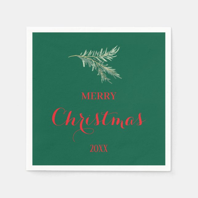 Servilleta De Papel Rama de abetos moderna para Navidades (Anverso)