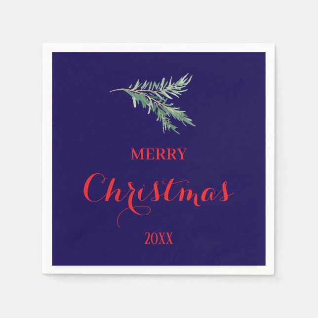 Servilleta De Papel Rama de abetos moderna para Navidades (Anverso)