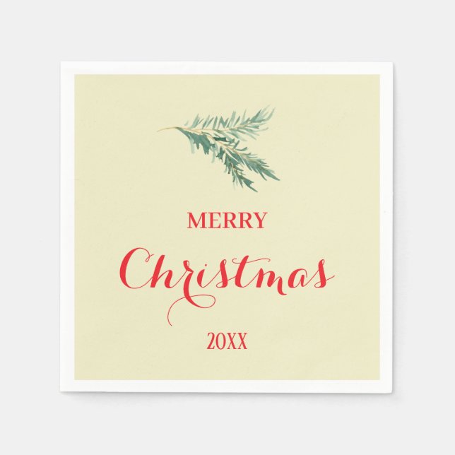 Servilleta De Papel Rama de abetos moderna para Navidades (Anverso)