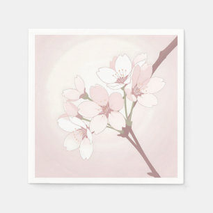 Servilleta De Papel Rama de flor de cerezo suave minimalista japonés