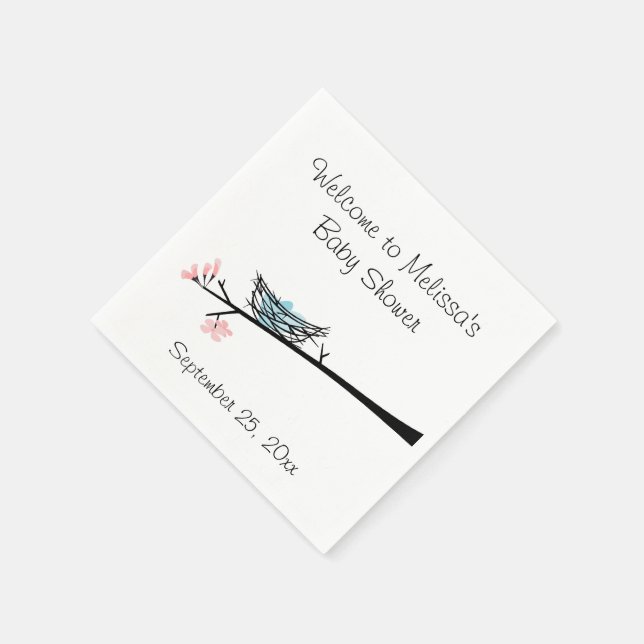 Servilleta De Papel Rama de flores y servilletas Baby Shower Nest (Borde)