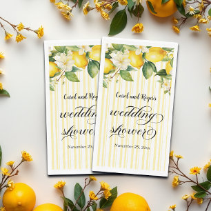 Servilleta De Papel Rama de limón Ducha de bodas de verano mediterráne