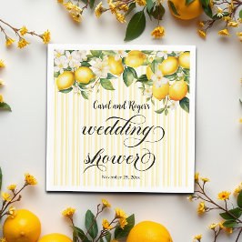 Servilleta De Papel Rama de limón Ducha de bodas de verano mediterráne