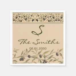 Servilleta De Papel Rama de oliva: un Boda tocado toscano