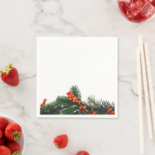 Servilleta De Papel Rama de pino con Berries Greens