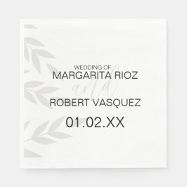 Servilleta De Papel Rama moderna gris negro blanco